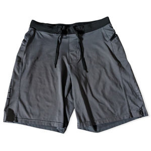 Hylete Men's Flex Above Knee Nasm Logo Shorts in Grey | M